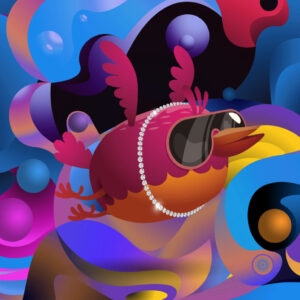 Bubblegum Drippy Birdz Art Print