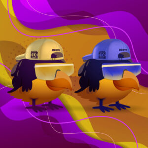 Drippy Twinz Birdz Art Print