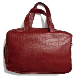 Customizable Faux Alligator Red Zipper Bag