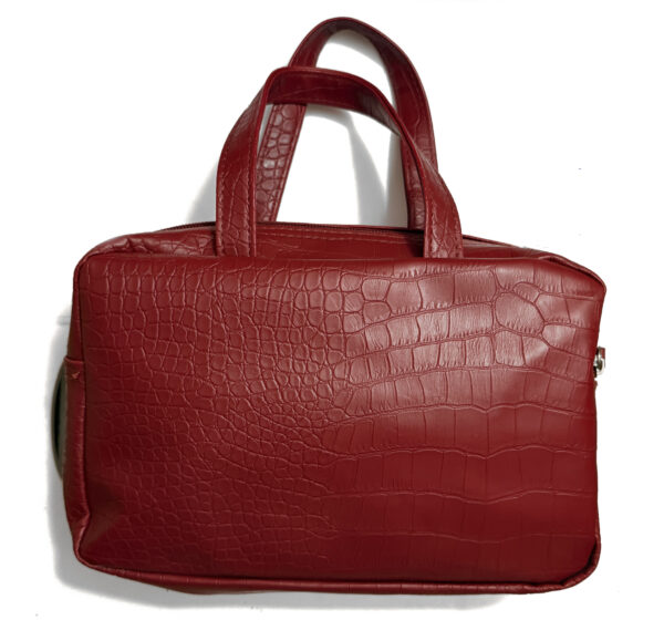 Customizable Faux Alligator Red Zipper Bag