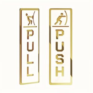 White and Gold Push and Pull Door Signs