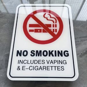 White Acrylic No Smoking Door Sign
